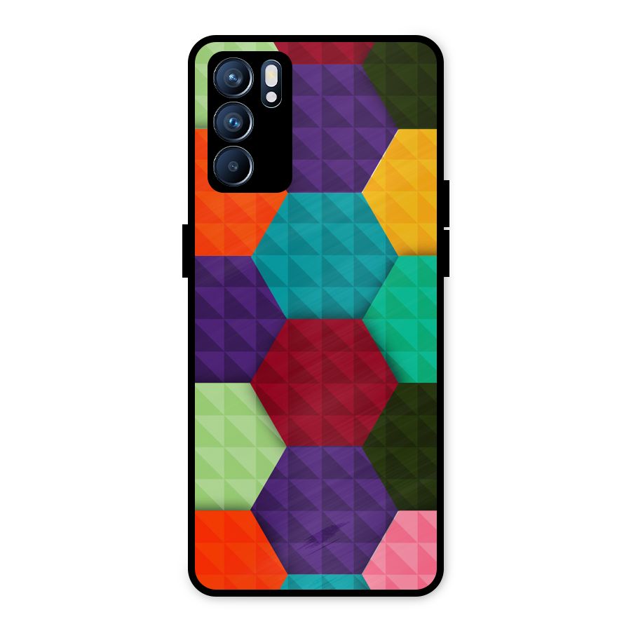 Colourful Abstract Metal Back Case for Oppo Reno6 5G