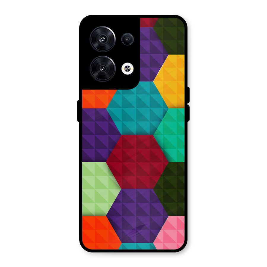 Colourful Abstract Metal Back Case for Oppo Reno8 5G