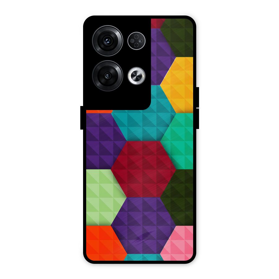 Colourful Abstract Metal Back Case for Oppo Reno8 Pro 5G