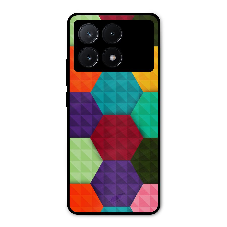 Colourful Abstract Metal Back Case for Poco X6 Pro