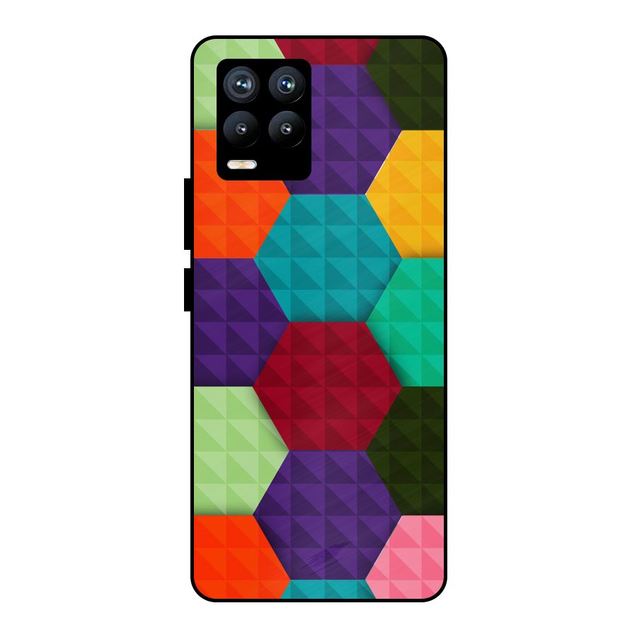 Colourful Abstract Metal Back Case for Realme 8 Pro