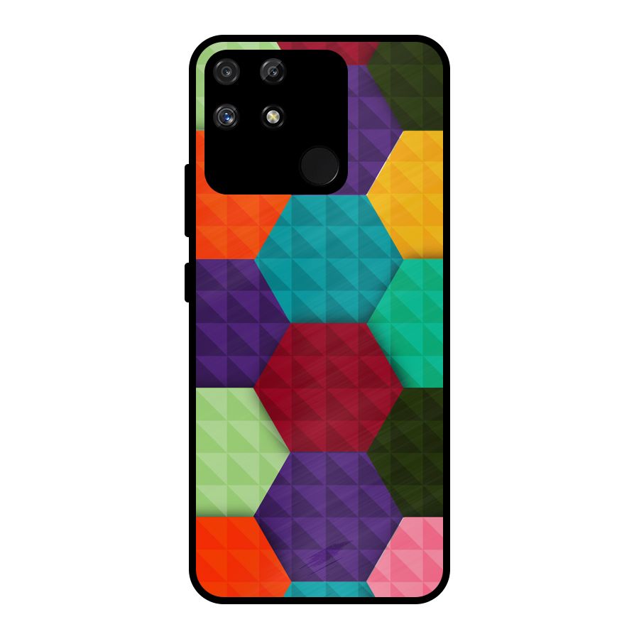 Colourful Abstract Metal Back Case for Realme Narzo 50A