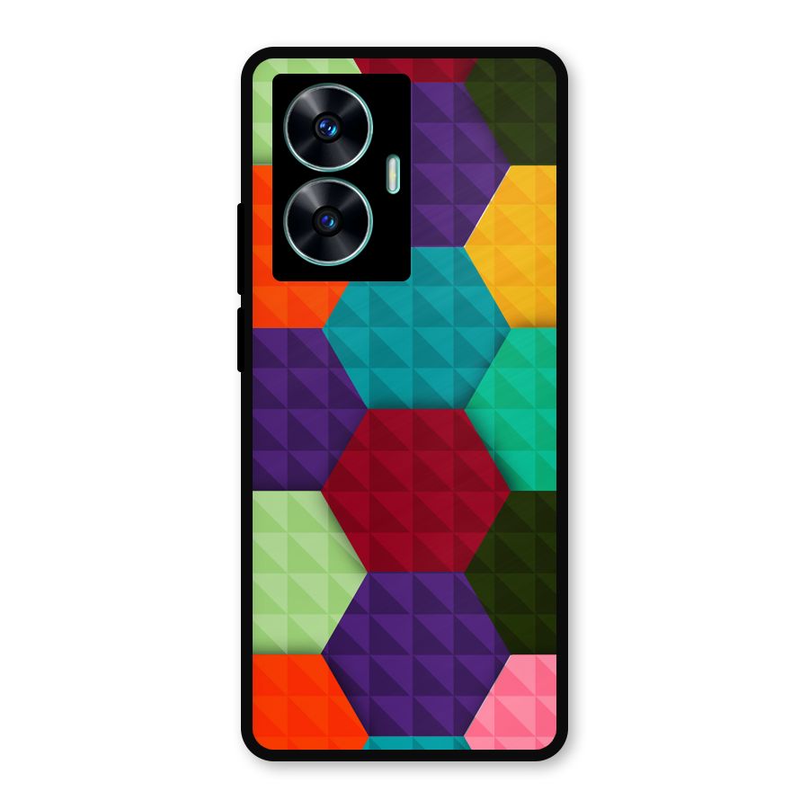 Colourful Abstract Metal Back Case for Realme Narzo N55