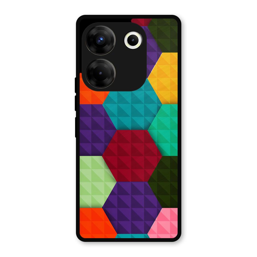 Colourful Abstract Metal Back Case for Tecno Camon 20 Pro