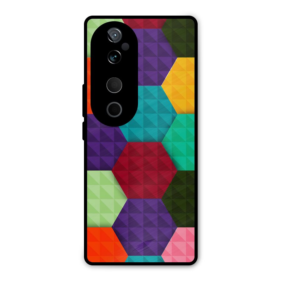 Colourful Abstract Metal Back Case for Vivo T3 Ultra