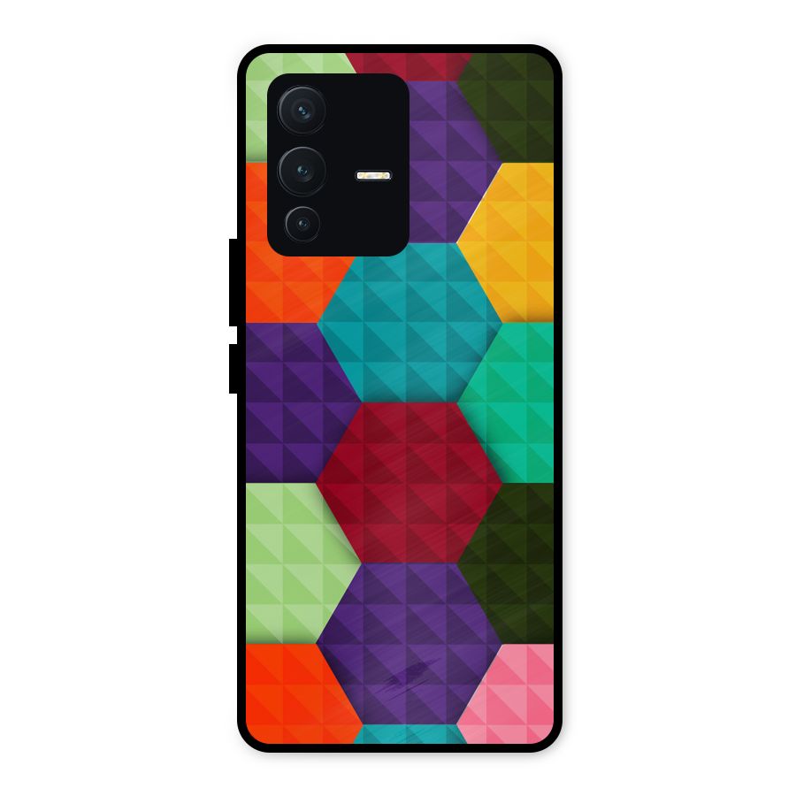 Colourful Abstract Metal Back Case for Vivo V23 5G