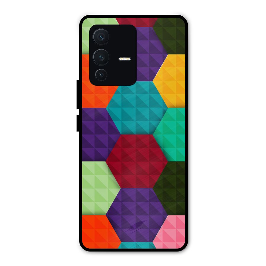 Colourful Abstract Metal Back Case for Vivo V23 Pro
