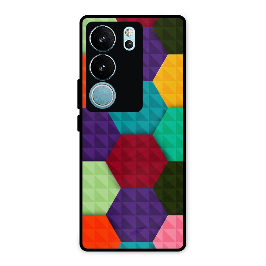 Colourful Abstract Metal Back Case for Vivo V29