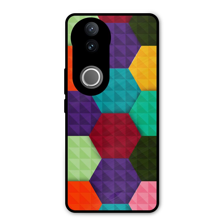 Colourful Abstract Metal Back Case for Vivo V50e