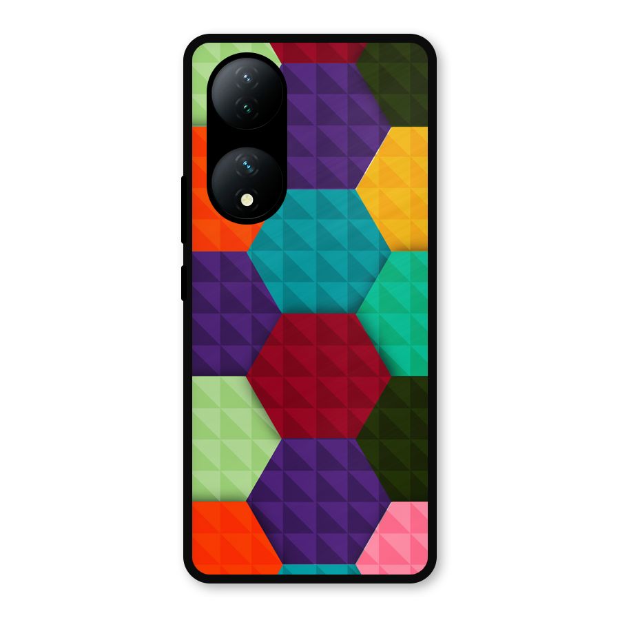 Colourful Abstract Metal Back Case for Vivo Y100a