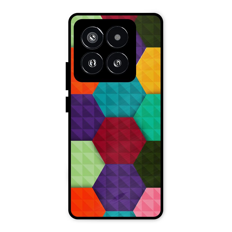 Colourful Abstract Metal Back Case for Xiaomi 14 Pro