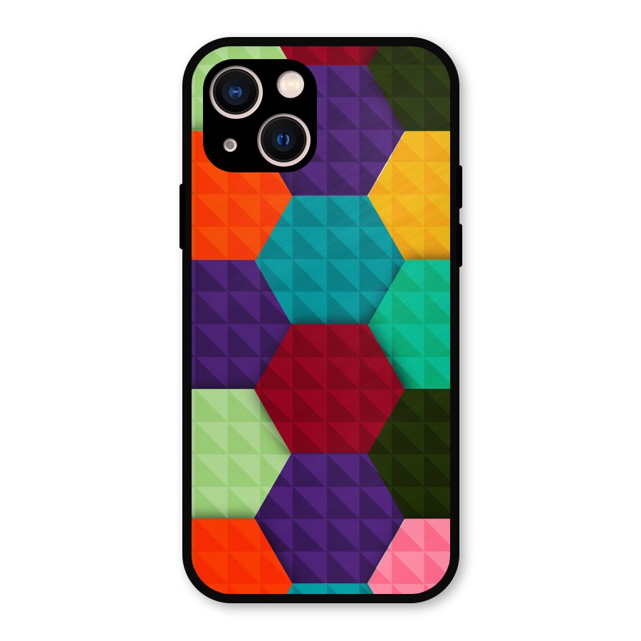 Colourful Abstract Metal Back Case for iPhone 13