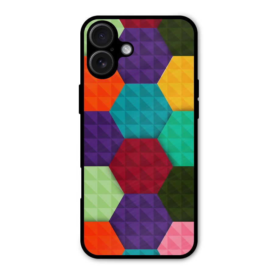Colourful Abstract Metal Back Case for iPhone 16 Plus