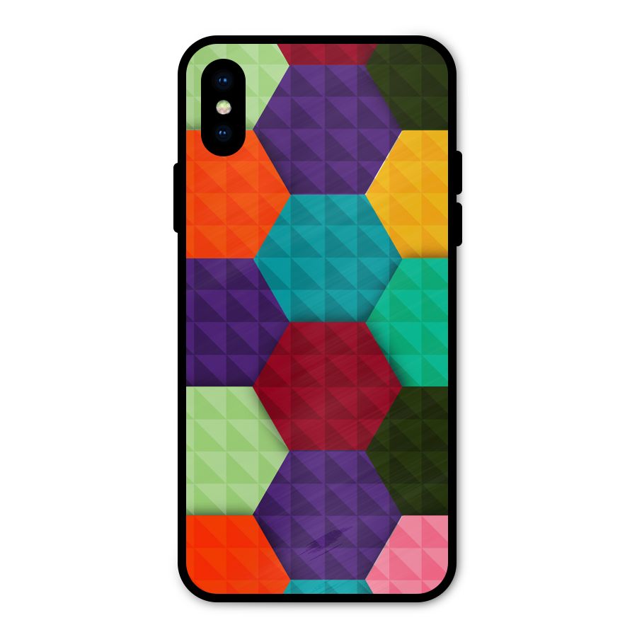 Colourful Abstract Metal Back Case for iPhone X