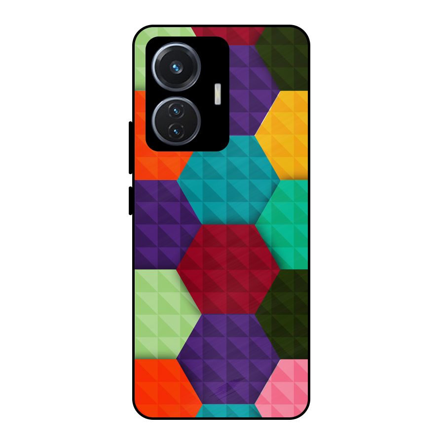 Colourful Abstract Metal Back Case for iQOO Z6 44W