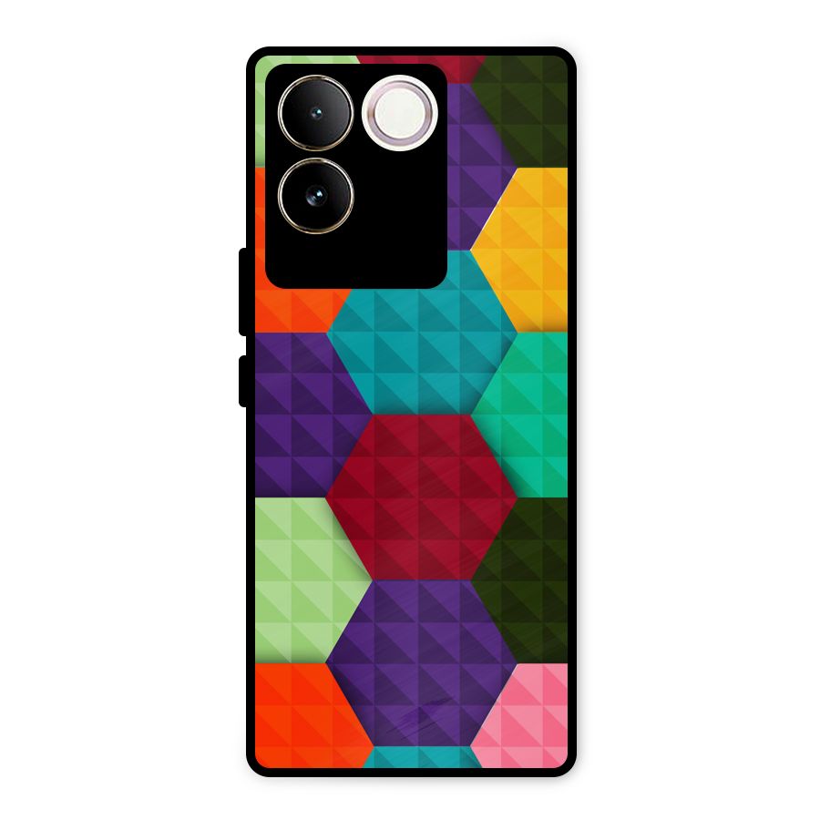 Colourful Abstract Metal Back Case for iQOO Z7 Pro