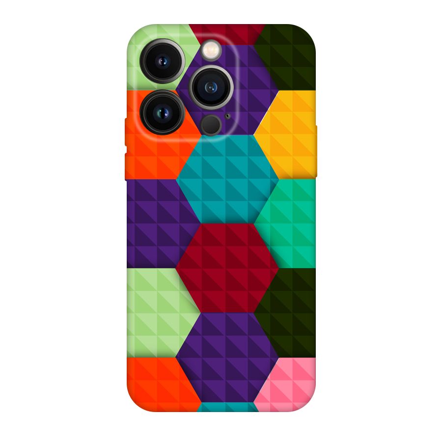 Colourful Abstract Original Polycarbonate Back Case for iPhone 14 Pro