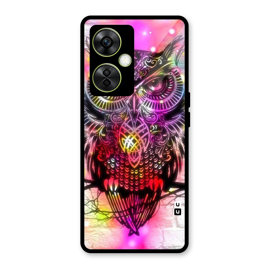 Colourful Owl Glass Back Case for OnePlus Nord CE 3 Lite