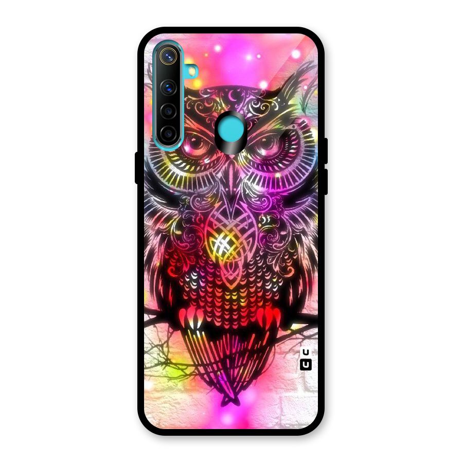Colourful Owl Glass Back Case for Realme Narzo 10