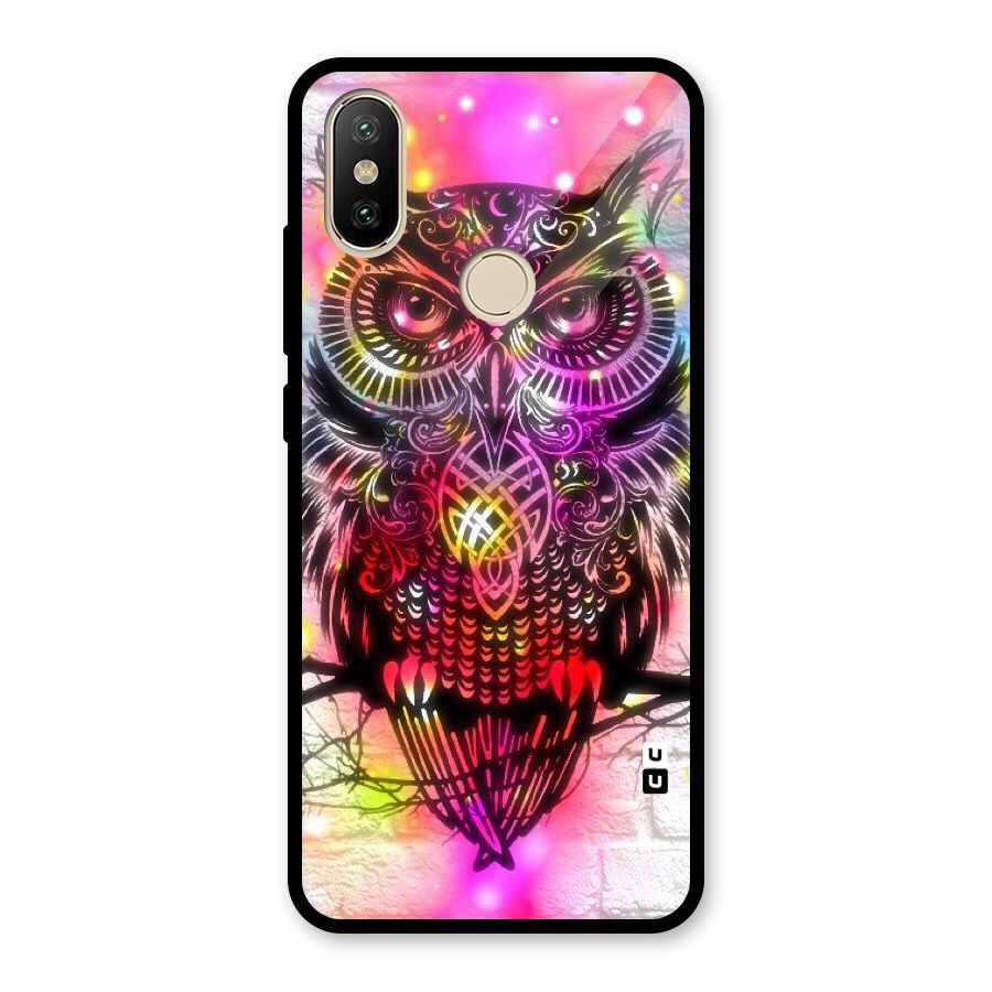Colourful Owl Glass Back Case for Redmi A2