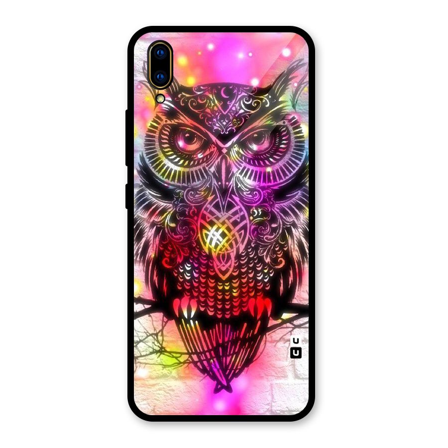 Colourful Owl Glass Back Case for Vivo V11 Pro