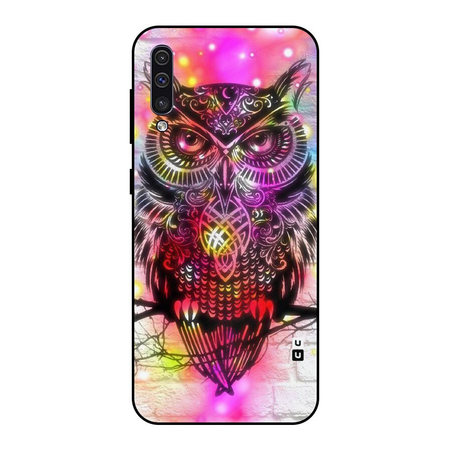 Colourful Owl Metal Back Case for Galaxy A30s