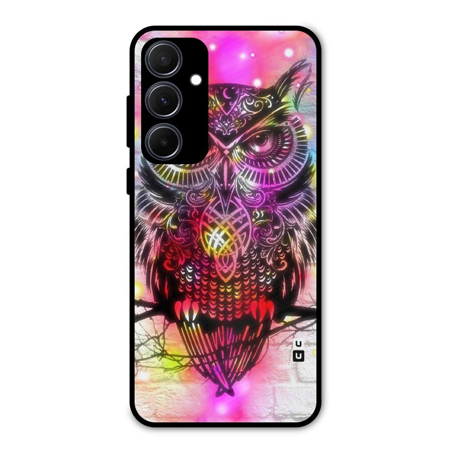 Colourful Owl Metal Back Case for Galaxy A35