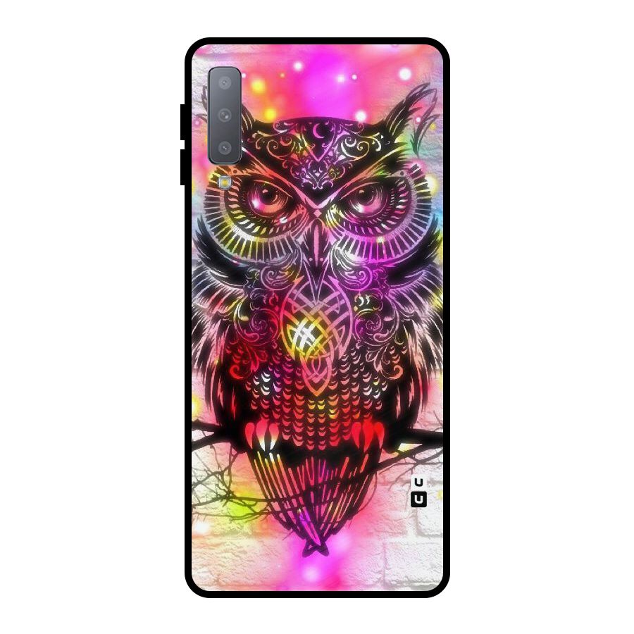 Colourful Owl Metal Back Case for Galaxy A7 (2018)