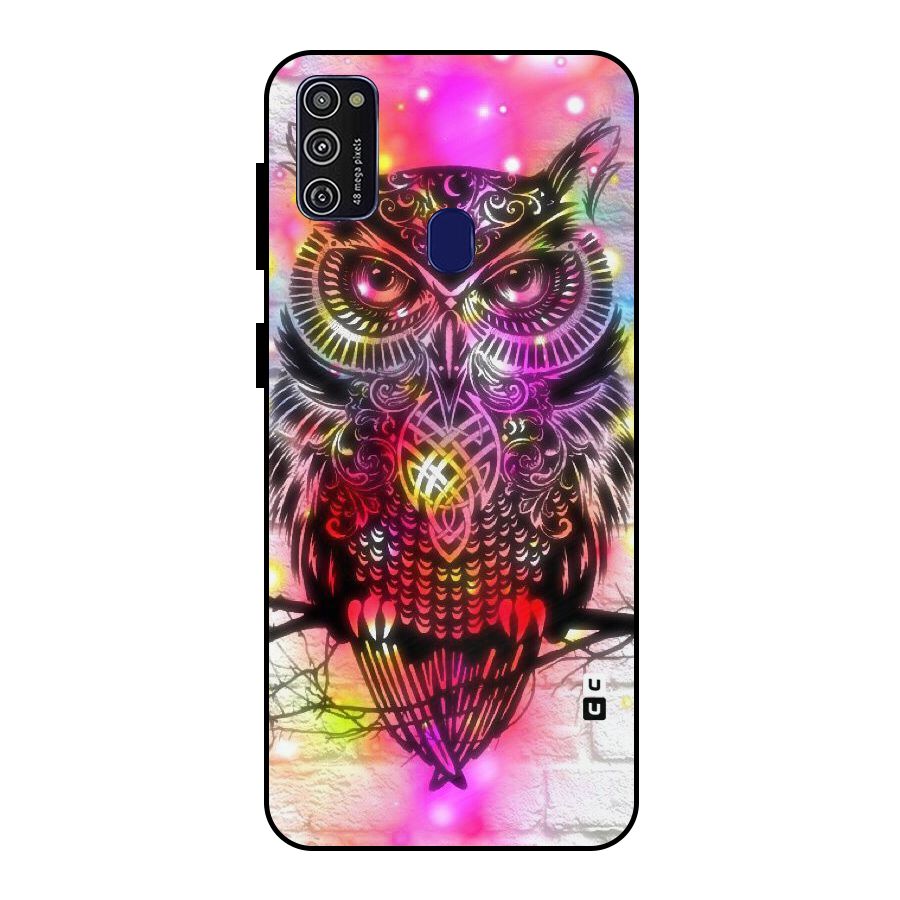 Colourful Owl Metal Back Case for Galaxy M30s