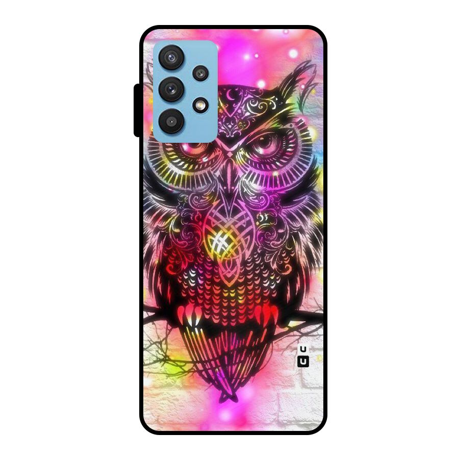 Colourful Owl Metal Back Case for Galaxy M32 5G