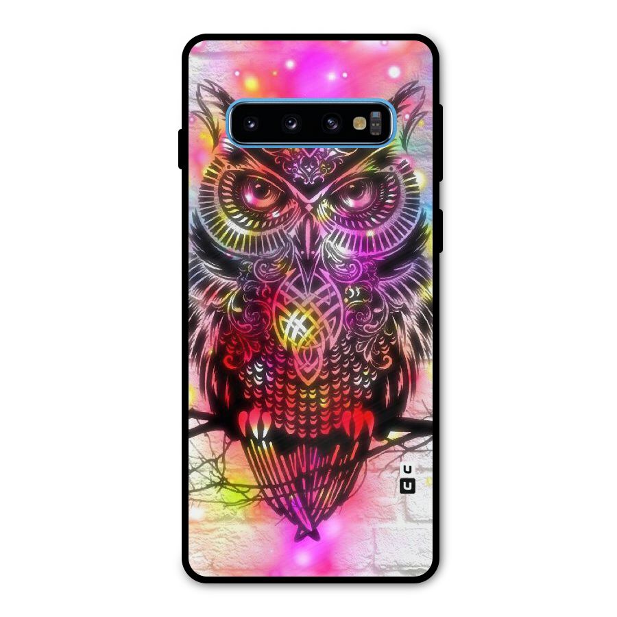 Colourful Owl Metal Back Case for Galaxy S10