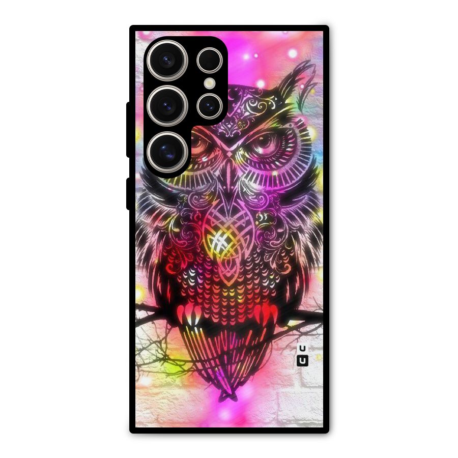 Colourful Owl Metal Back Case for Galaxy S24 Ultra