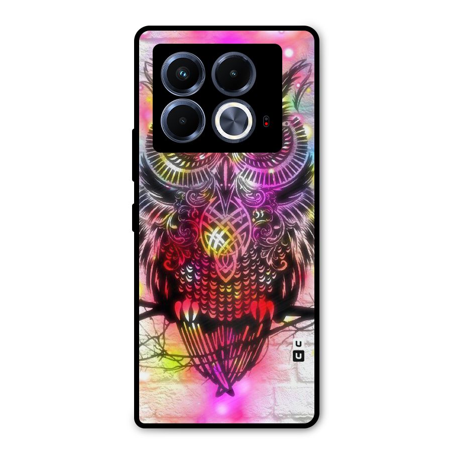 Colourful Owl Metal Back Case for Infinix Note 40 5G