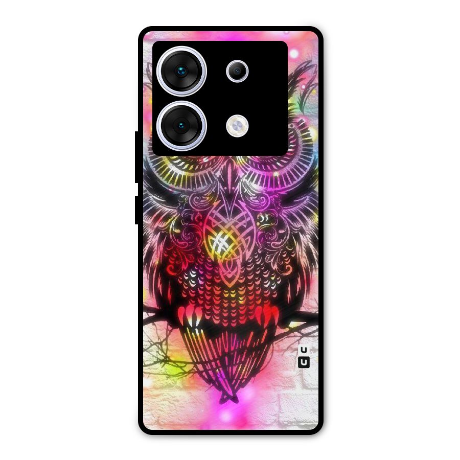 Colourful Owl Metal Back Case for Infinix Zero 30 5G
