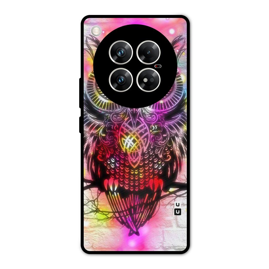 Colourful Owl Metal Back Case for Infinix Zero 40 5G