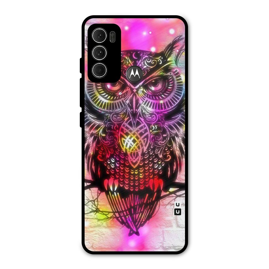 Colourful Owl Metal Back Case for Moto G60