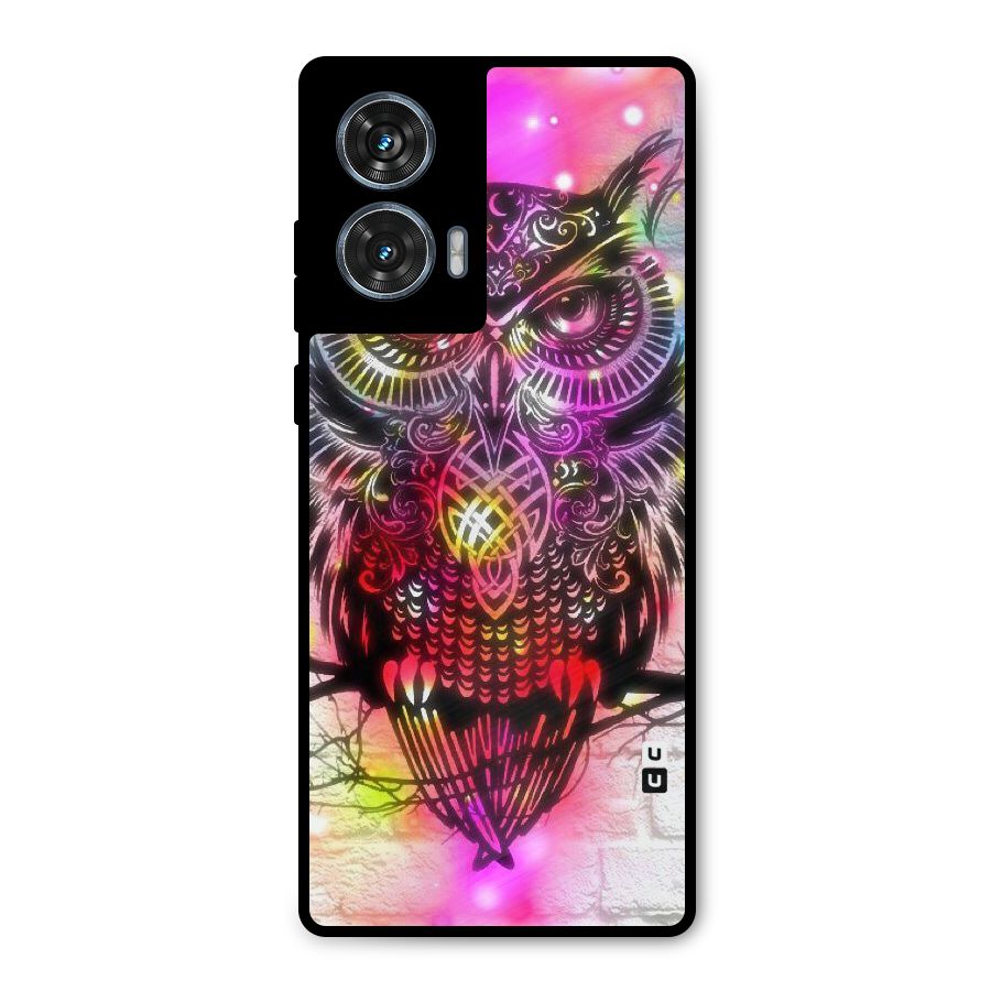 Colourful Owl Metal Back Case for Motorola Edge 50 Fusion