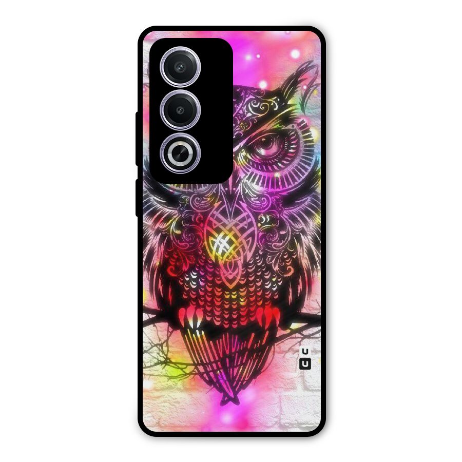 Colourful Owl Metal Back Case for Oppo A3 Pro