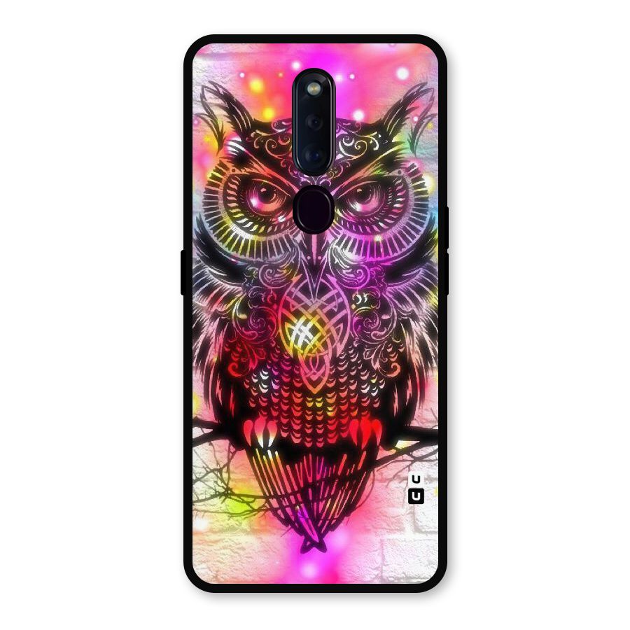 Colourful Owl Metal Back Case for Oppo F11 Pro
