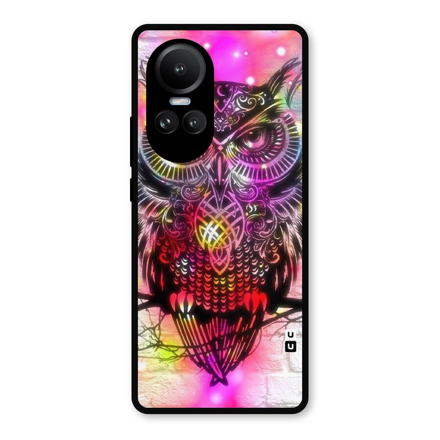 Colourful Owl Metal Back Case for Oppo Reno10 Pro