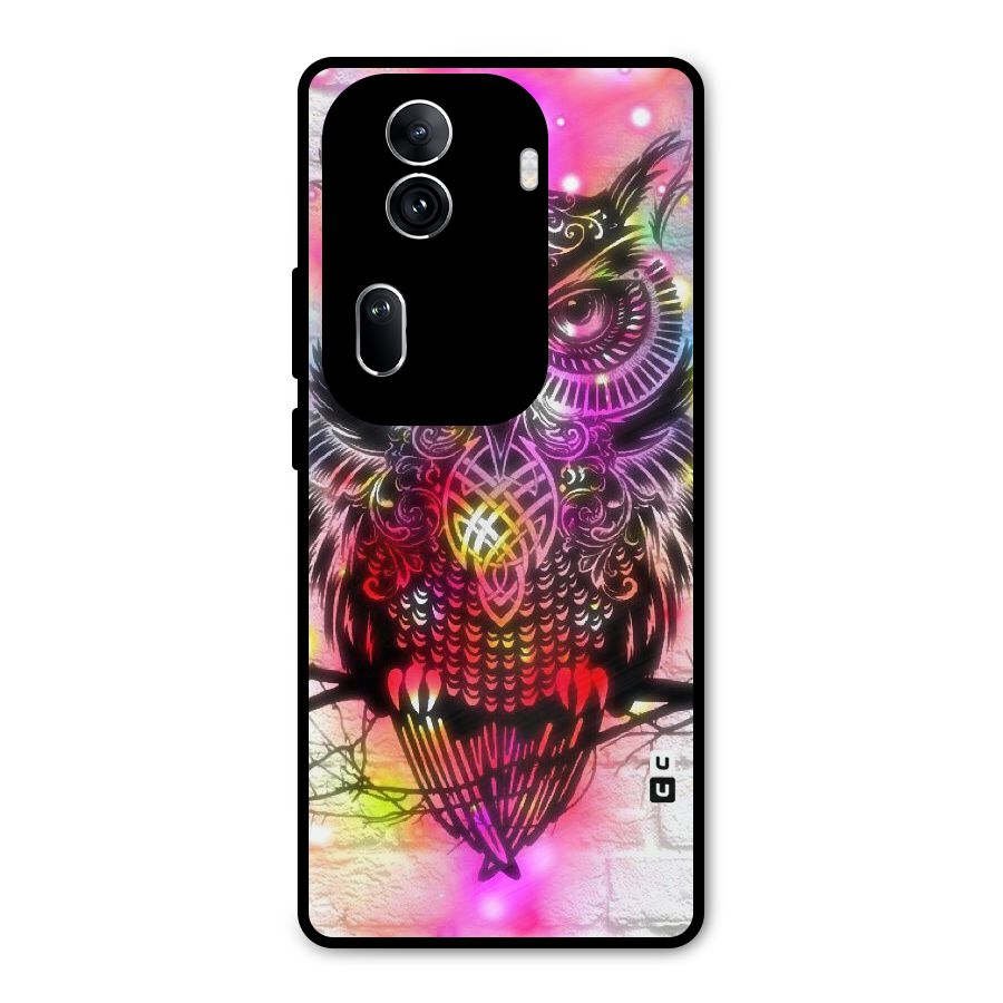 Colourful Owl Metal Back Case for Oppo Reno11 Pro 5G