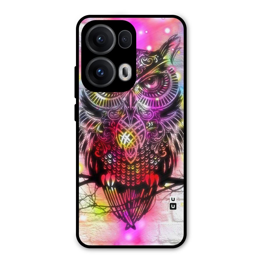 Colourful Owl Metal Back Case for Oppo Reno13 Pro