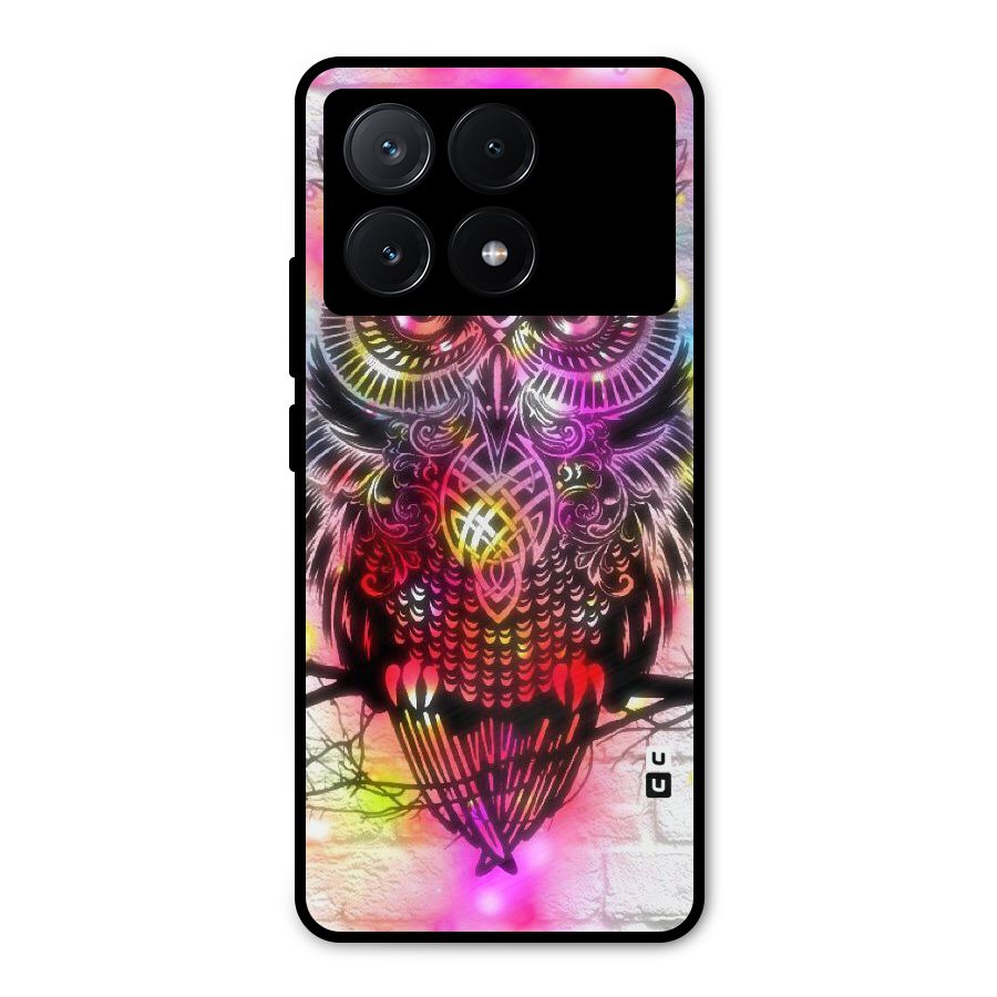 Colourful Owl Metal Back Case for Poco X6 Pro