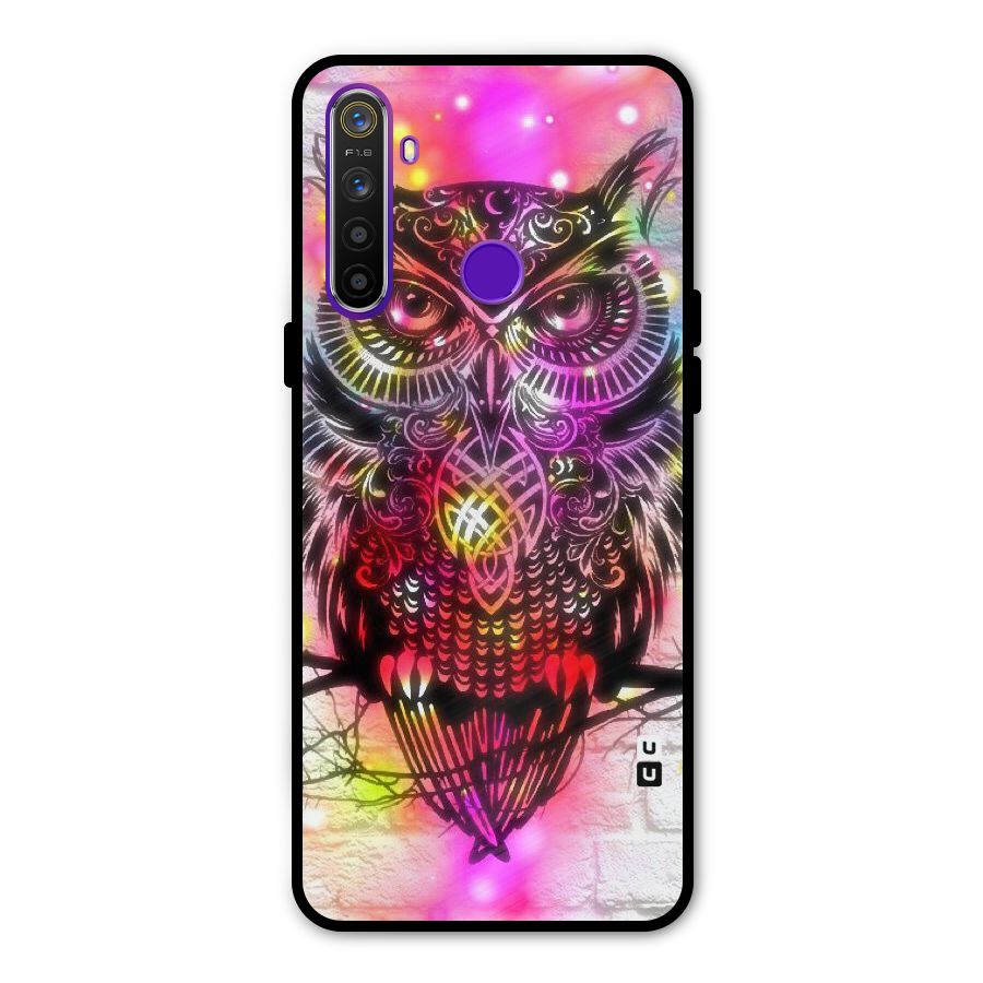 Colourful Owl Metal Back Case for Realme 5