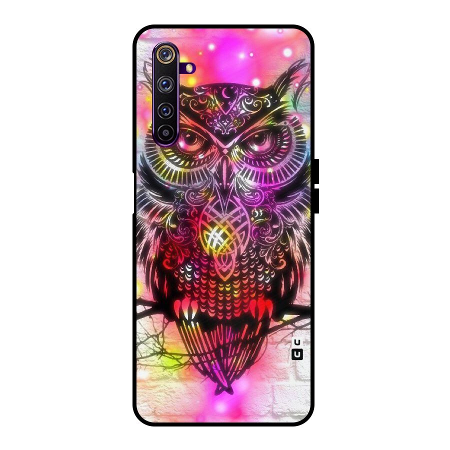 Colourful Owl Metal Back Case for Realme 6 Pro