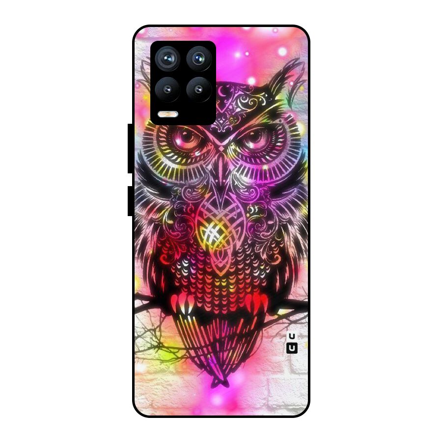 Colourful Owl Metal Back Case for Realme 8 Pro