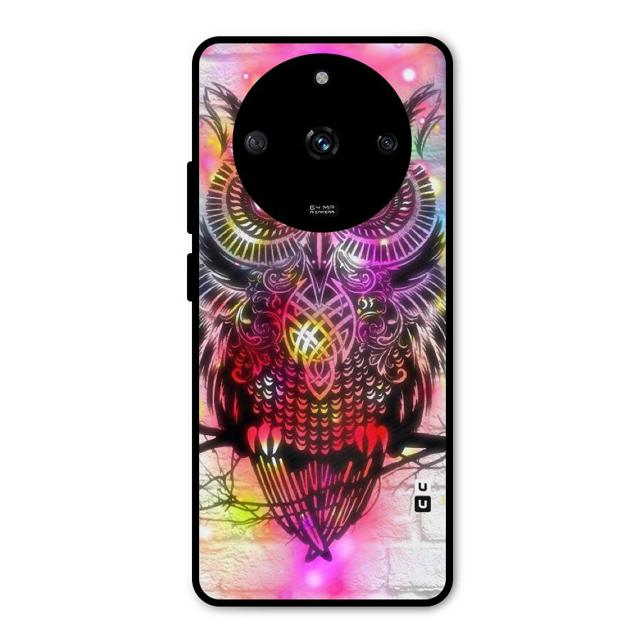 Colourful Owl Metal Back Case for Realme Narzo 60 5G
