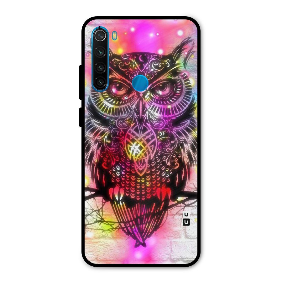 Colourful Owl Metal Back Case for Redmi Note 8