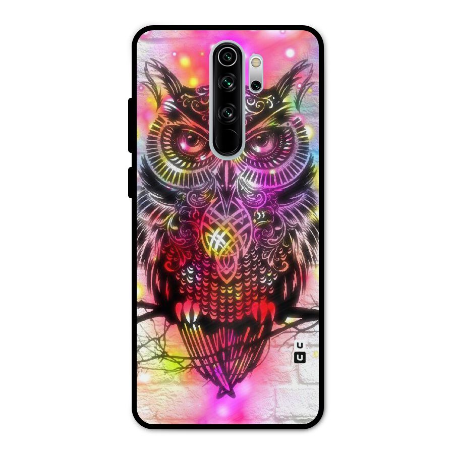 Colourful Owl Metal Back Case for Redmi Note 8 Pro