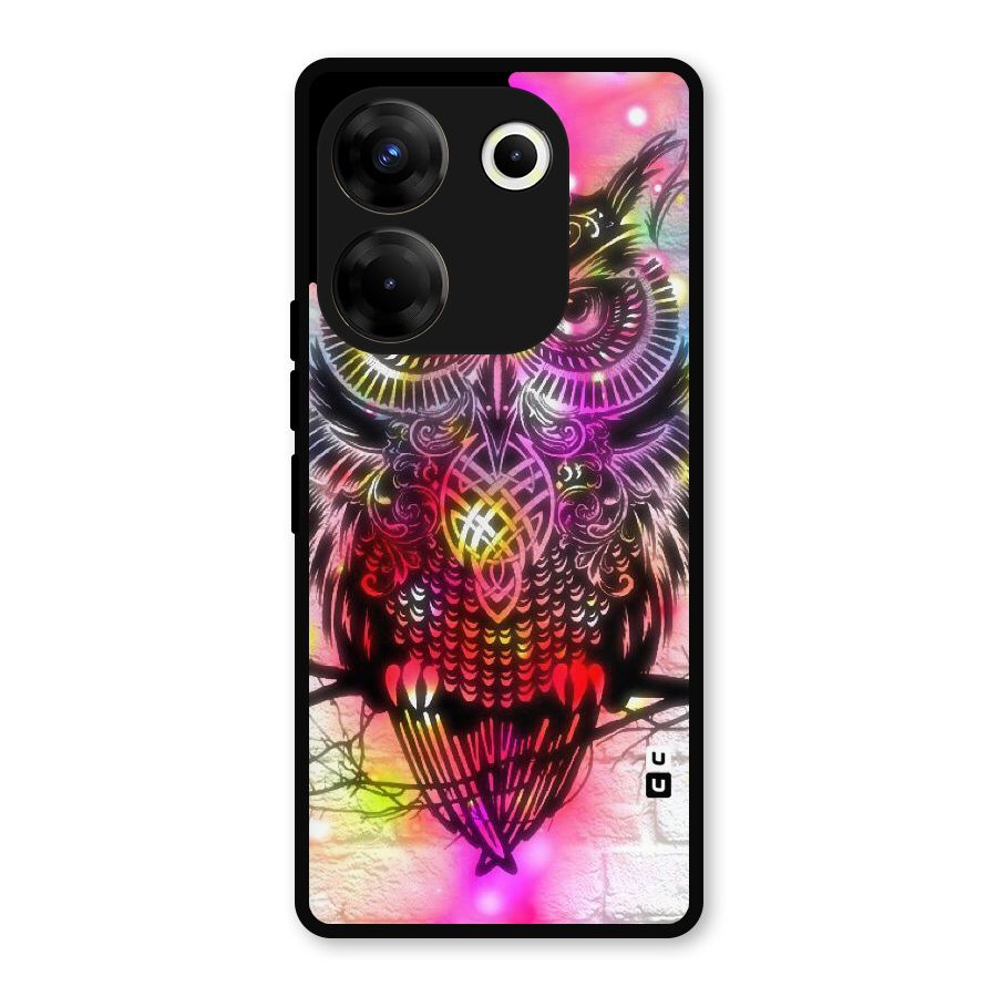 Colourful Owl Metal Back Case for Tecno Camon 20